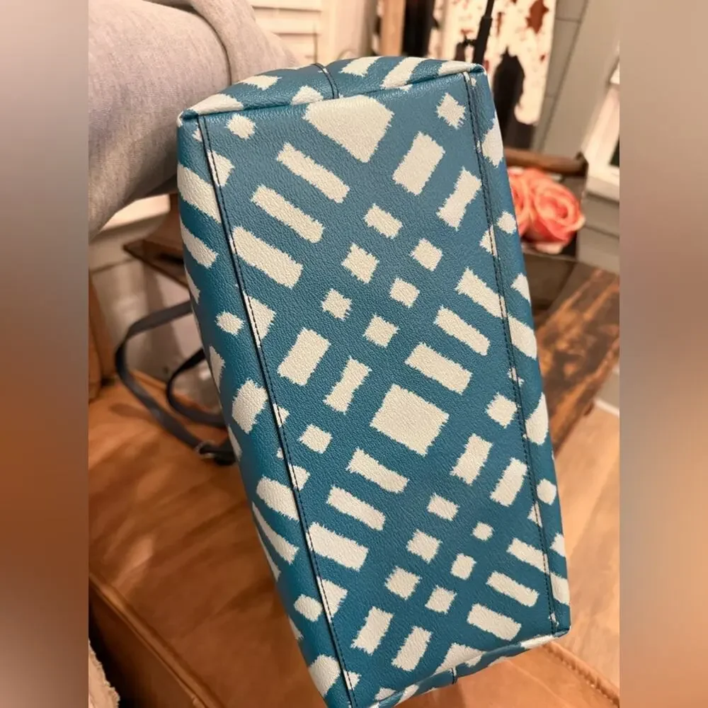 Coach City Teal Plaid Women's Tote